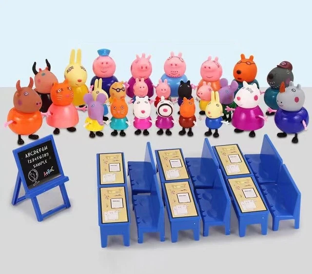 Pappa Friend 25PCS FIGURES SET Papa Mama Peppa Pig School Family&Friends Birthday ...