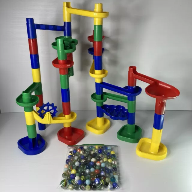 Vintage Discovery Toys Marbleworks 39 Piece Marble Run + Marbles (Damaged Box)