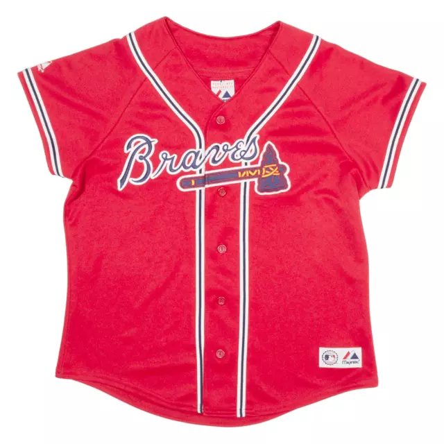 MLB Atlanta Braves Plain Shirt Red Short Sleeve Boys L