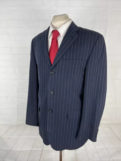 Burberry Men's Navy Blue Striped Cotton Blazer 40R $2,195 3