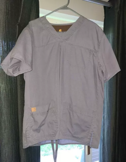 Carhartt Scrubs Shirt & Pants Mens Gray RipStop V Neck Pullover Size Medium (M)