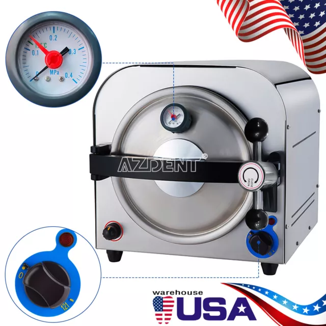 14 L Dental Autoclave Steam Sterilizer Medical Sterilization Lab Equipment 900W 2