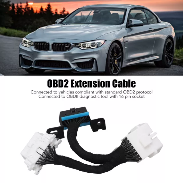 Auto 0.15m 16Pin OBD2 Splitter Verlngerung Y Kabel Stecker Zu Dual Female Adapt