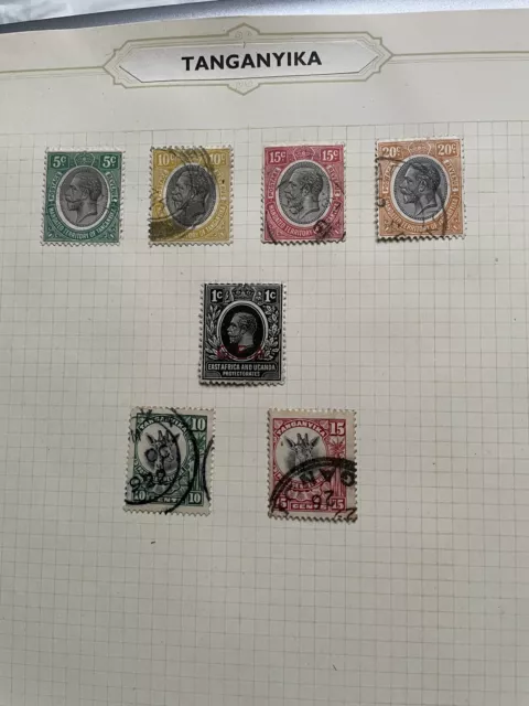 Old Album Page Old Tanganyika Stamps