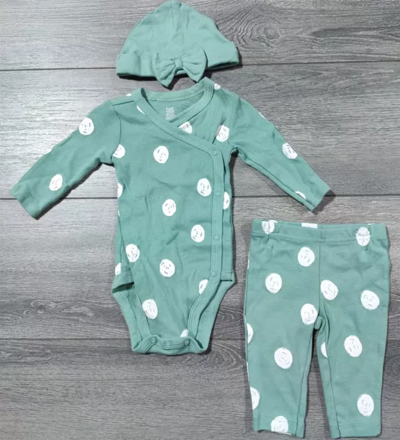 Carters Outfit 3 Months Baby Boys Girls Long Sleeve Creeper Hat Pants Cute Set