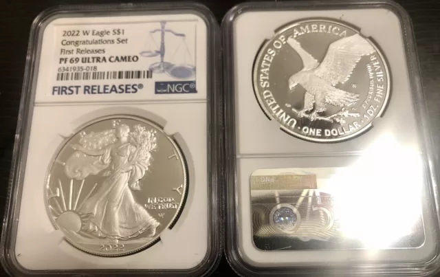2022-W  $1 Silver Eagle From The Congratulations Set NGC Proof 69 UCAM First Rel