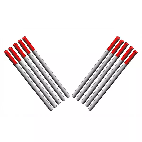 2.4mm 2% Thoriated TIG Tungsten electrodes Pack of 10 - Short 55mm.