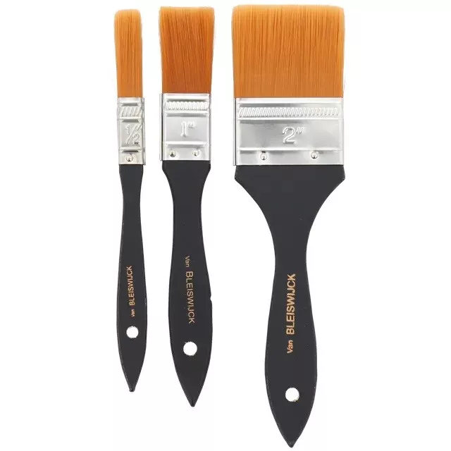 Set 3 Pinceaux Brosse Professionnelle Acrylique / Huile Travaux Peinture