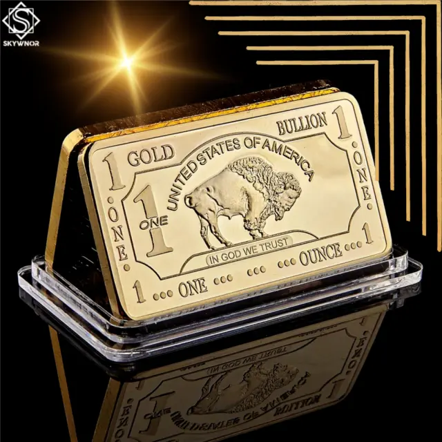 New 1 Oz Gold Buffalo Bullion Bar .999 Fine 24k Bars Coin Collection for Coin !