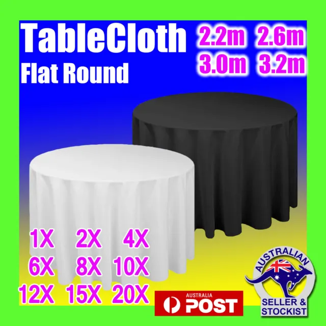 Tablecloths Round Black White Wedding Markets Table Cloths Event Party 220-320CM