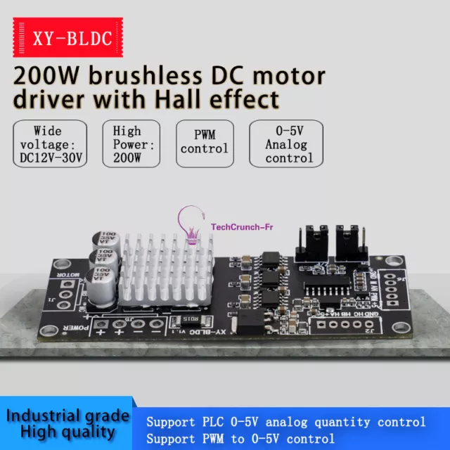 DC12~30V 200W BLDC Three-phase DC Brushless With Hall Motor Controller Module F