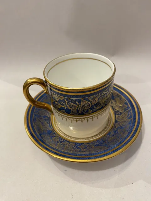 1920s PORCELAIN VERY PRETTY ANTIQUE CABINET CUP SAUCER ,DEMI-TASSE,POWDER BLUE
