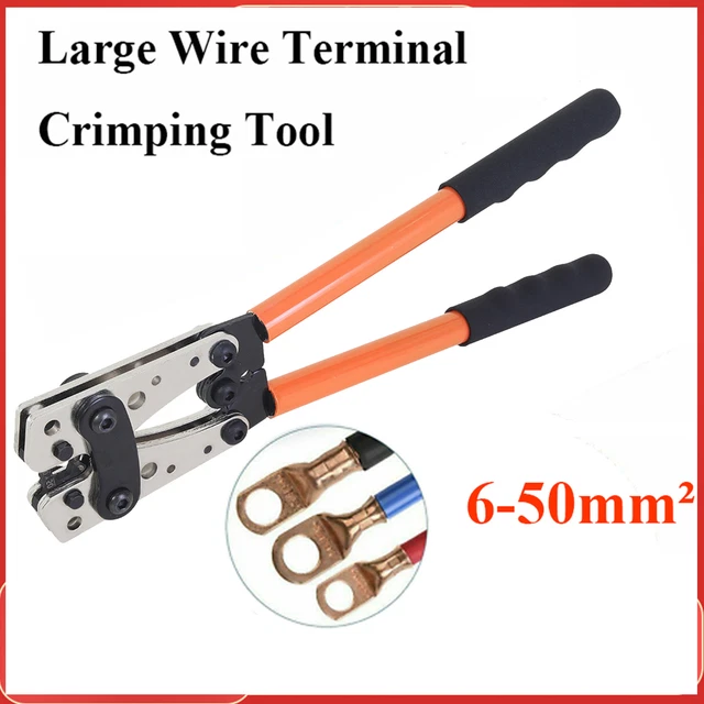 LARGE WIRE TERMINAL Crimping Tool Lug Crimper Cu/Al Terminal Plier 6