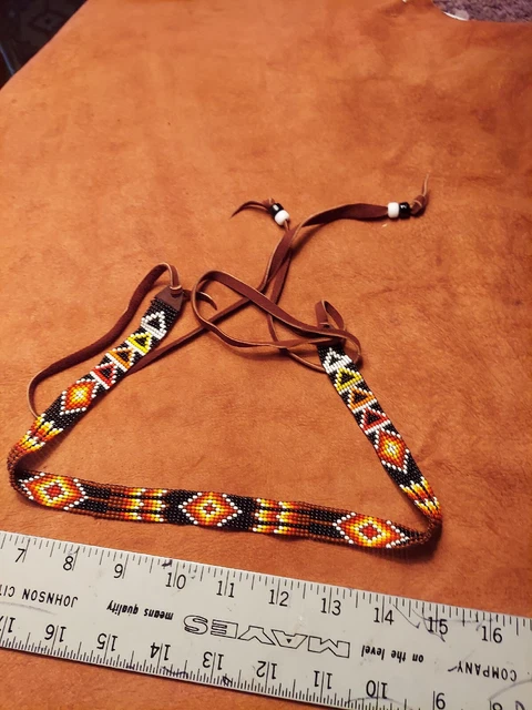 Handmade Beaded Hatband, Slim
