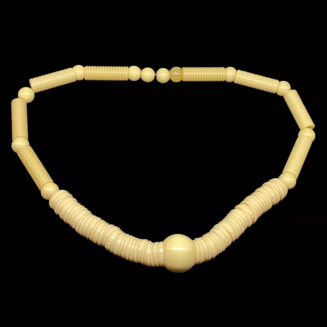 Orig. Vtg Antique 1920s 1930s Art Deco Celluloid Necklace, Unusual Bead Styles
