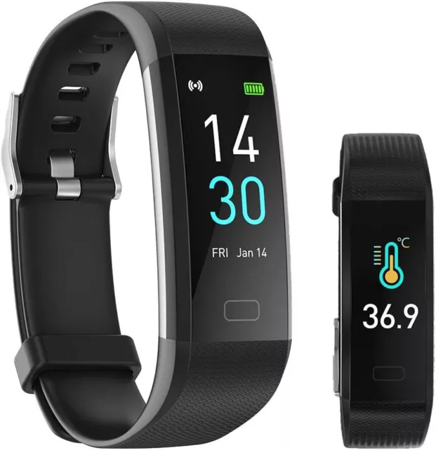 Activity Tracker Fitness Trackers Smart Watch with Body Temperature black