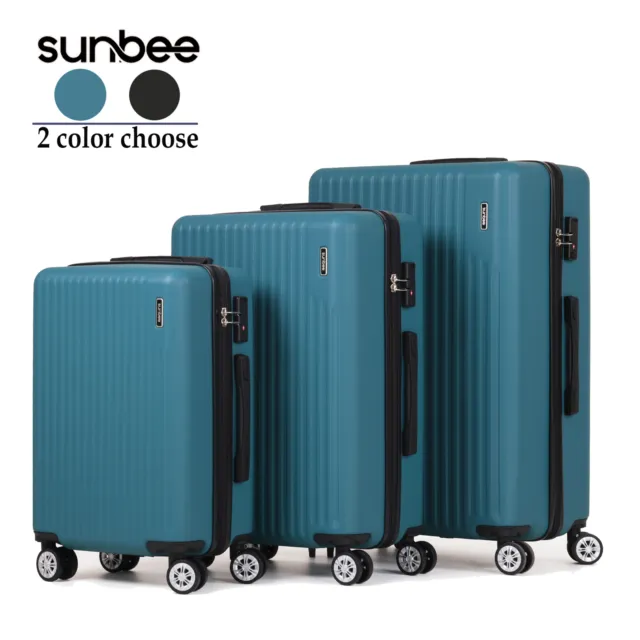 Sunbee Luggage Set 3 Piece 20" 24" 28" Hardshell Suitcase w/ TSA Spinner Wheels