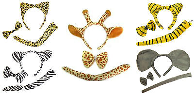 Safari Zoo Fancy Dress Set Ears Tail Animal Fancy Dress Dressing Up Costume