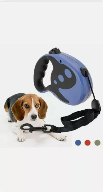 Retractable Dog Lead Training Walking Leash 5M Long Extendable Max 20Kg