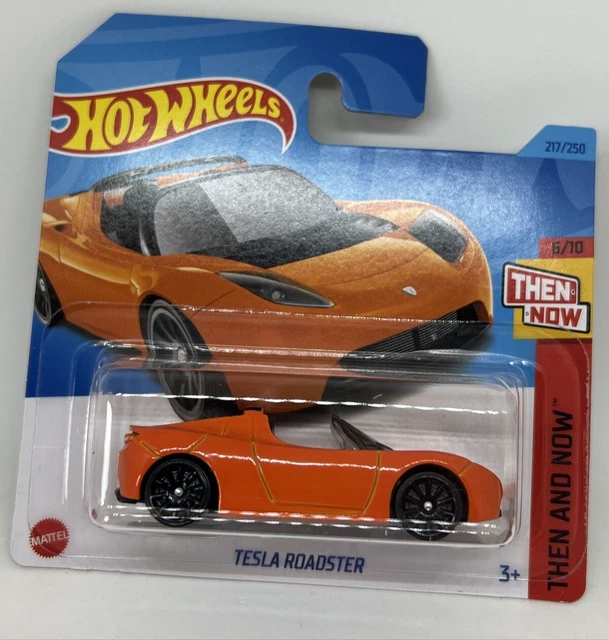 HOT WHEELS TESLA Roadster Orange Then and Now Number 217 New and