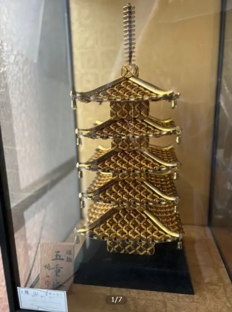 Five Yen Coin Go-en Five-storied Pagoda Lucky Charm Fortune Retro Antique Rare