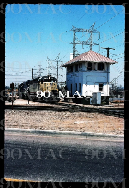 UNION PACIFIC-UPRR. EMD SD40-2 #3059. Hobart Tower (CA). Original Slide 1985.