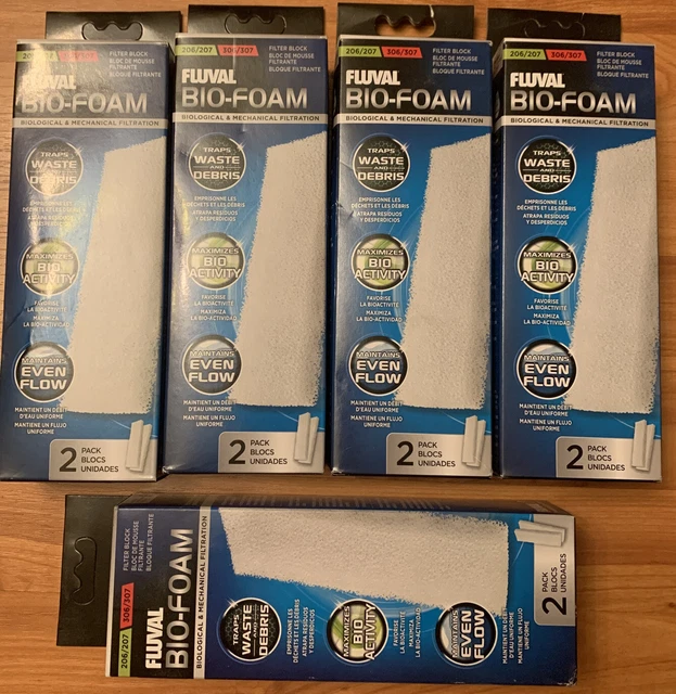 FLUVAL 204 205 206 304 305 306 FOAM FILTER BLOCK A222 CANISTER GENUINE “Lot Of 5