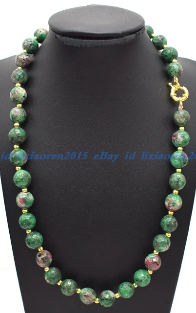 thumbnail interactive-video image 1 of Natural Multi-Color Jade Round Bead Necklace - 6/8/10/12mm Beads - 18 Or 36 Inch - Unbranded 1 of 3