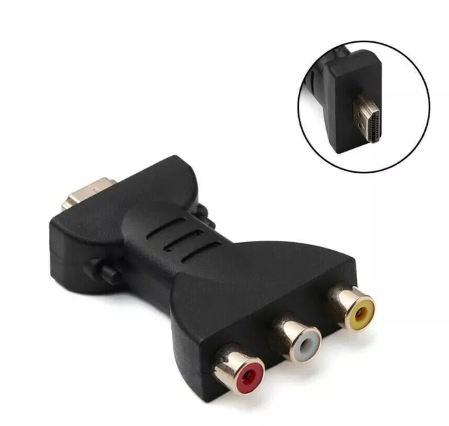 Video Audio Adapter HDMI Stecker auf 3x Chinch Buchse Konverter für TV #096