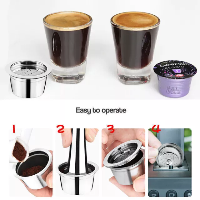 Reusable Stainless Steel Coffee Shell Capsule Filter Pod Kit For K Fee Machine