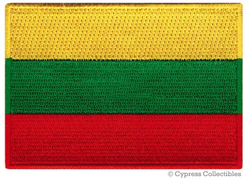 LITHUANIA FLAG PATCH LITHUANIAN embroidered iron-on EMBLEM TRAVEL SOUVENIR BADGE