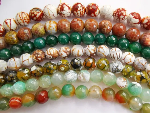 clearance- agate round & faceted 14mm 16mm 18mm gemstone beads green yellow