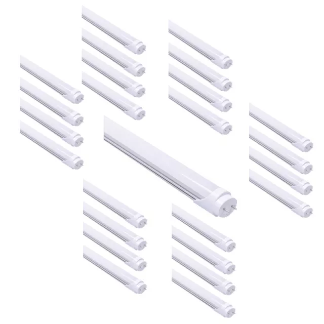 25 PACK SINGLEEND Powered Ballast Bypass 6500K Clear 4ft T8 LED Tube