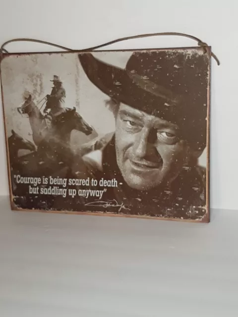 Tin Sign TSN1429 John Wayne Courage Measures 16" X 12 1/2