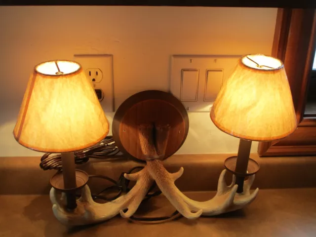 Resin Antler Wall Light Fixture Vintage Retro Deer Horn Sconce Lamp Home Decor