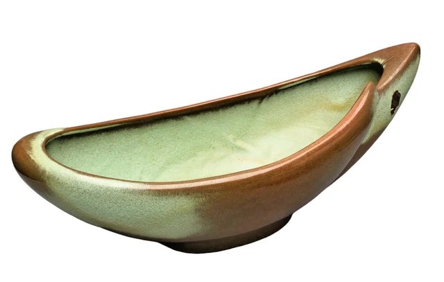 Vtg MCM Frankoma Pottery # 277 Modernistic 12" Serving Bowl Dish Prairie Green