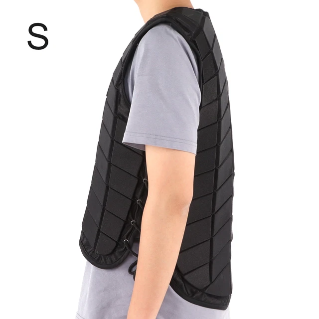 (S)Equestrian Protective Black Vest Protector Lightweight Equestrian Vest For