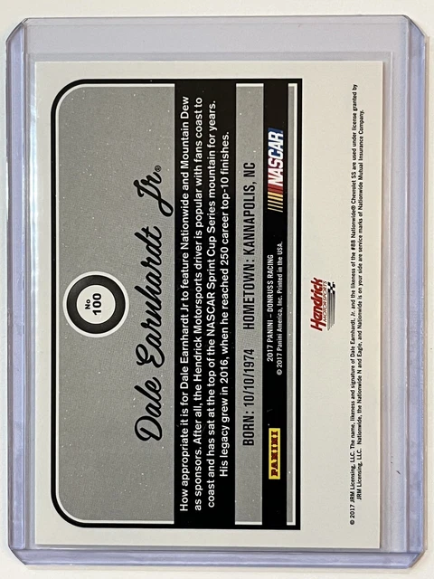 2017 DONRUSS RACING DALE EARNHARDT JR Card #100 neuve/comme neuve EUR 1