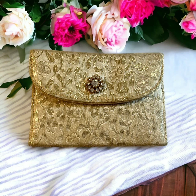 Vintage Richard Hudnut Tri-fold Makeup Purse Holder with Rhinestone Snap Vintage Richard Hudnut Tri-fold Makeup Purse Holder with Rhinestone Snap