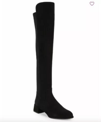 Stuart Weitzman FIFO Over-the-Knee Backstretch Boots, Black, Suede, Size 8B