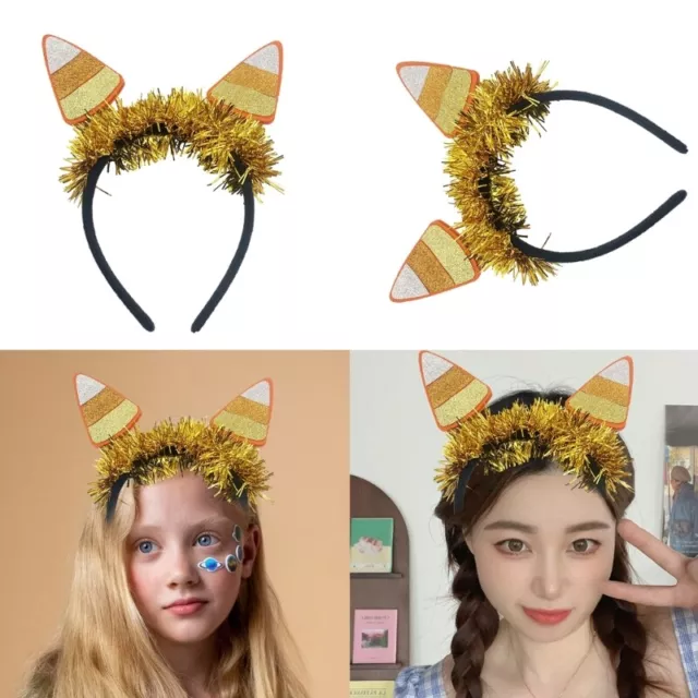 Sequins Horn Headband for Womens Girl Halloween Hairband Cosplay Party Costume 2