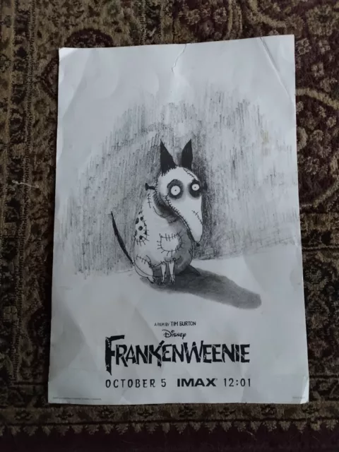 Disney FRANKENWEENIE Tim Burton Premiere LIMITED EDITION IMAX PROMO POSTER ART