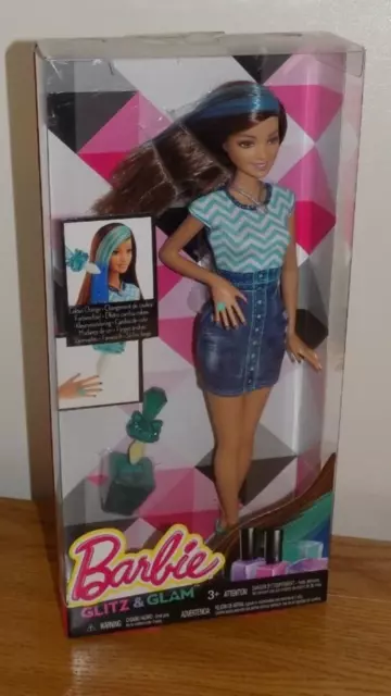 Barbie Glitz & Glam Hair & Nail Doll - Change The Colour - BRAND NEW