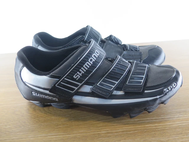 BLACK/SILVER SHIMANO SH-M121G SPD CYCLING SHOES (no cleats!)  MEN UK SIZE 11