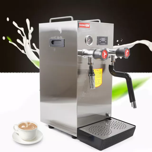 110V Commercial Steam Boiling Water Coffee Milk Frothing Machine Stainless