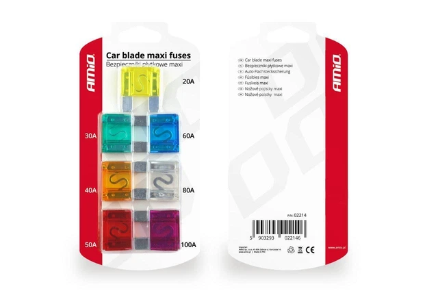 Lame de voiture maxi fusibles 7pts 02214
