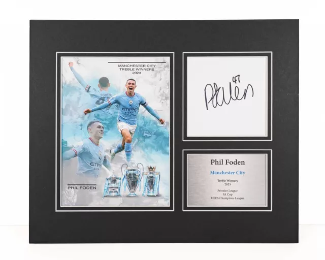 Phil Foden Manchester City 10x8 Inch Signed Preprint Display
