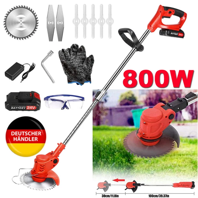 Decespugliatore E Tagliabordi Elettrico 800W &ndash; A Batteria E Rete &ndash; Testina Ruotabile 90&deg; &ndash; 18V 3.0Ah