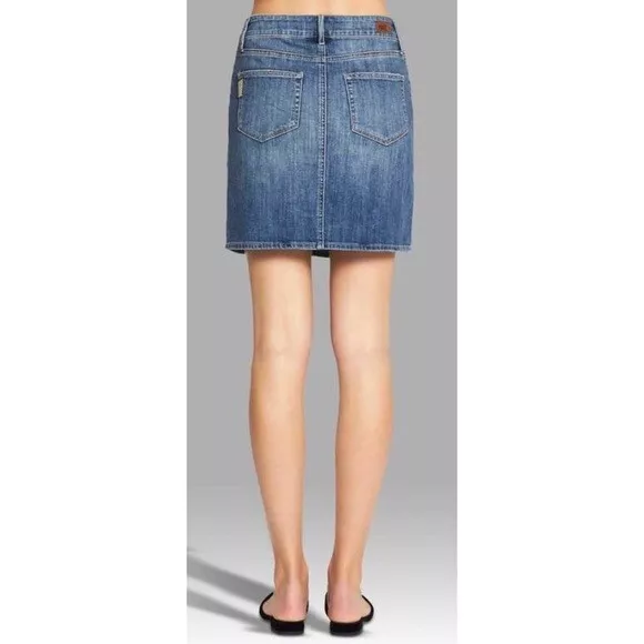 Paige Elaina Denim Jean Mini Skirt in Dorian Wash Mid Rise Stretch Womens Sz 26 3