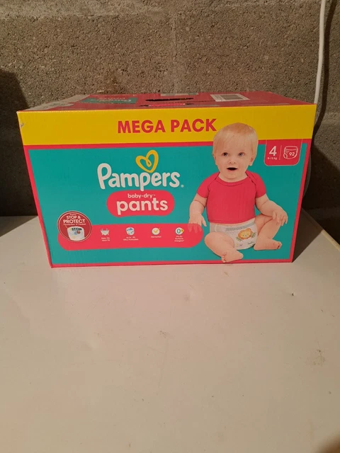 Mega Pack 92 couches PAMPERS "Baby-Dry" Pants Taille 4 (9 à 15 KG) Culottes Bébé